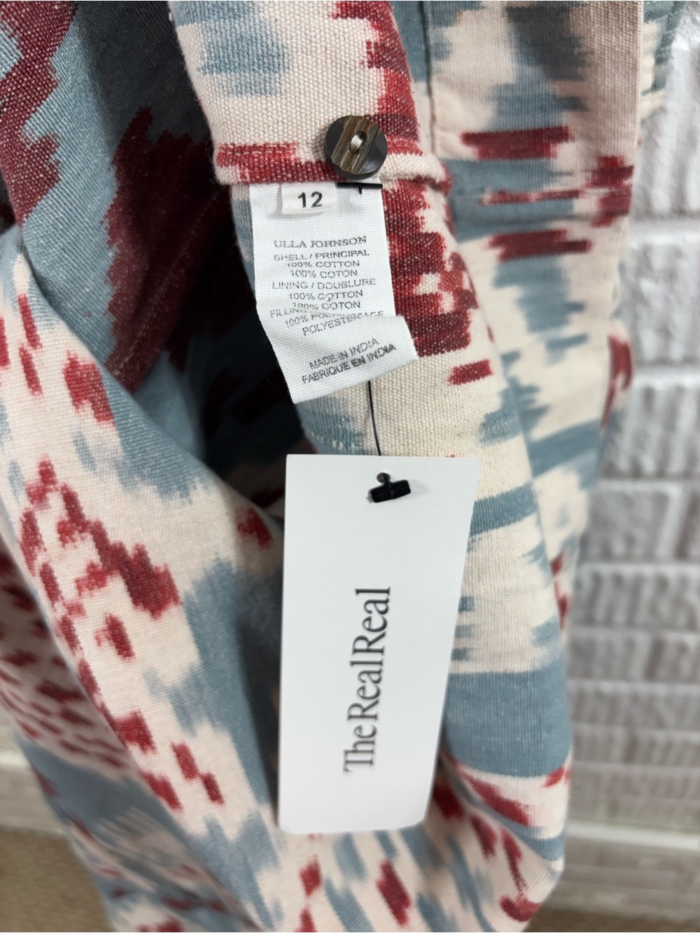 Ulla Johnson Varda Dress Ikat Print Cotton Midi Size 12 - Picture 5 of 5